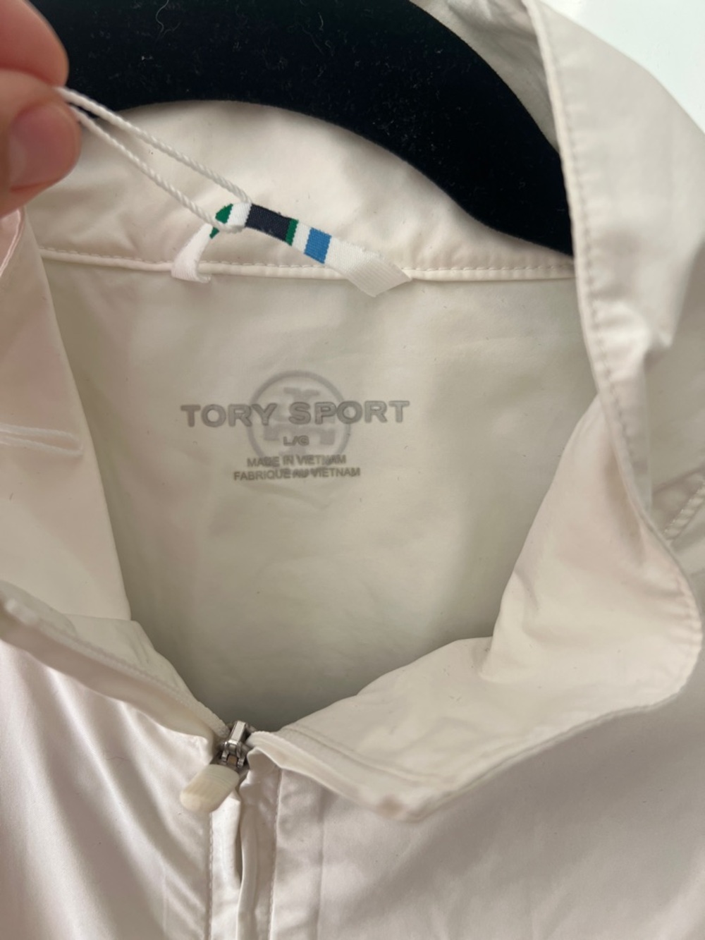 Tory Sport White Zip-Front Jacket with Subtle Trim - Picture 2 of 7